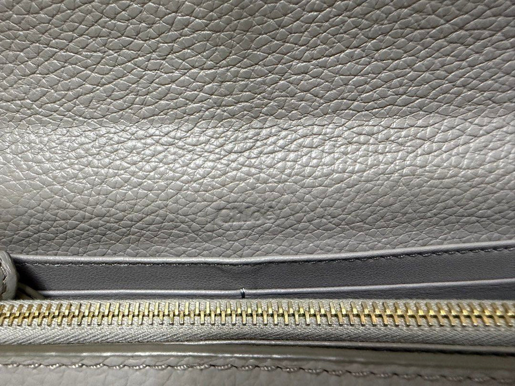 CHLOE 灰色 掀蓋 扣式 長夾 保證正品