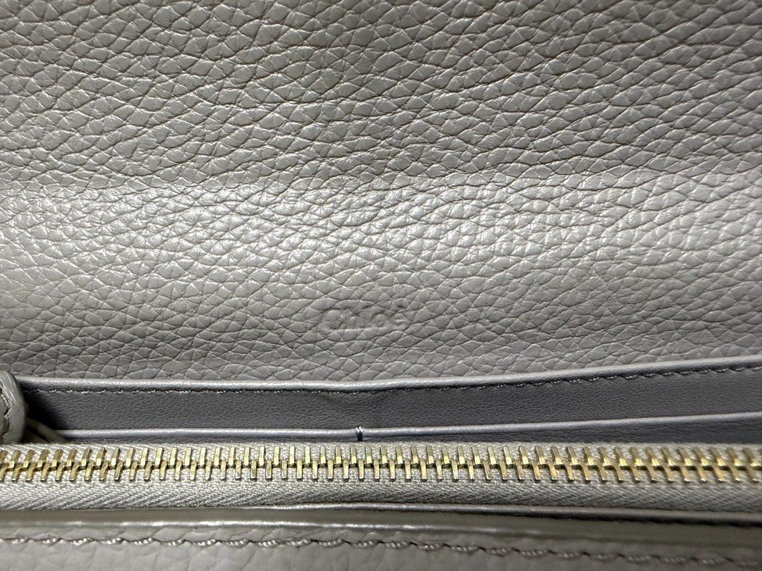 CHLOE 灰色 掀蓋 扣式 長夾 保證正品