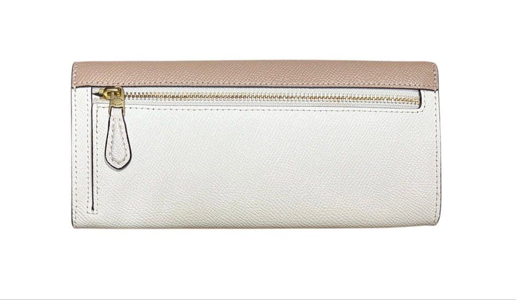COACH 奶茶白 扣式 長夾 保證正品