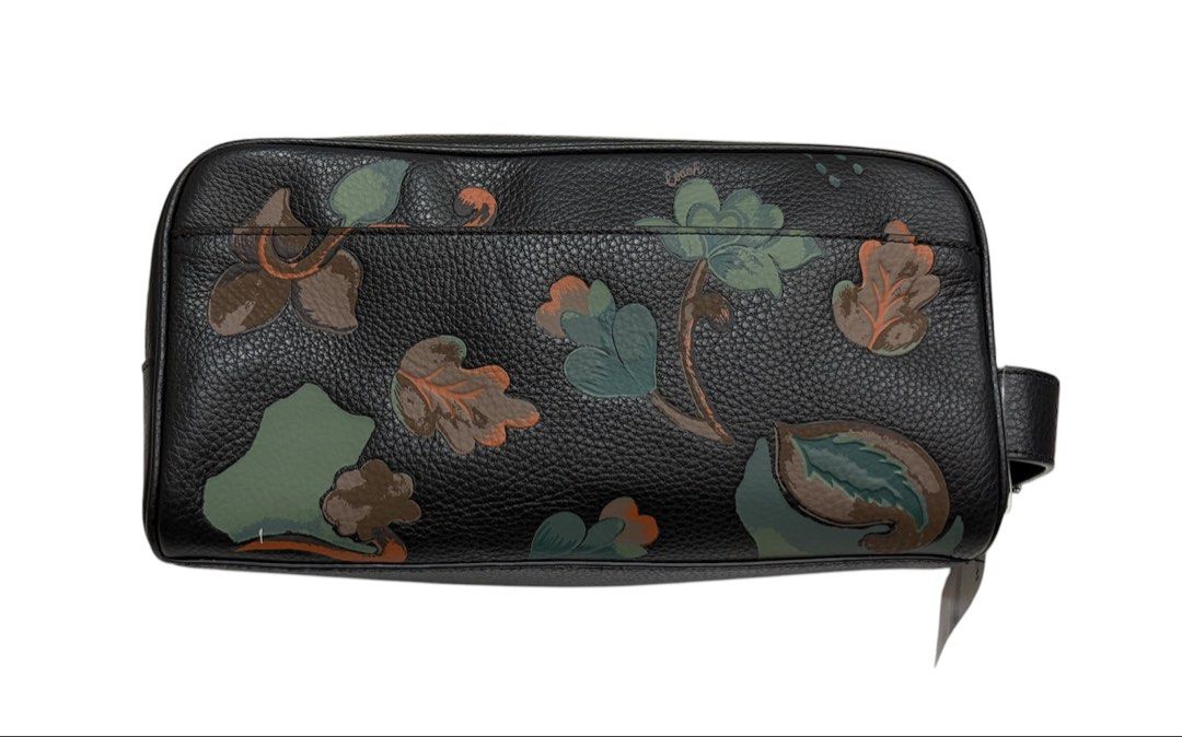 近新品有吊牌❗️ ❗️ ❗️ COACH 黑色 花卉 男用 手拿包 保證正品