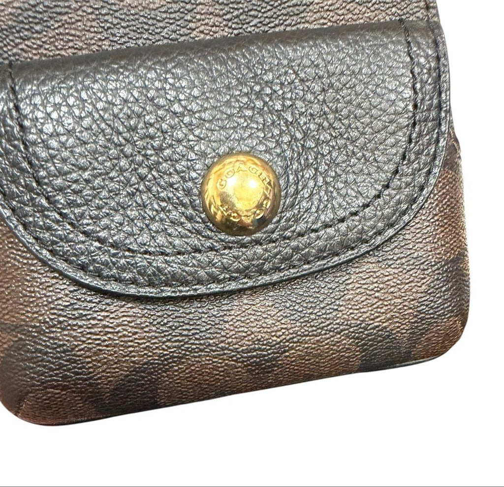 COACH 經典老花 拉鍊 零錢包 鑰匙包 保證正品