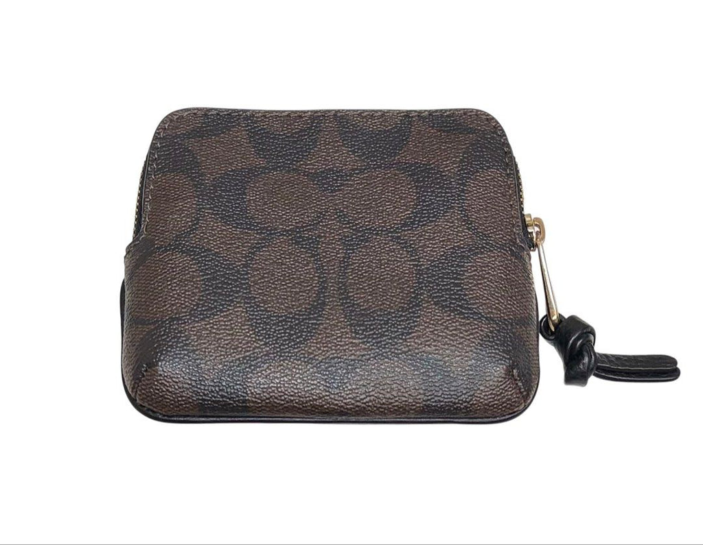 COACH 經典老花 拉鍊 零錢包 鑰匙包 保證正品