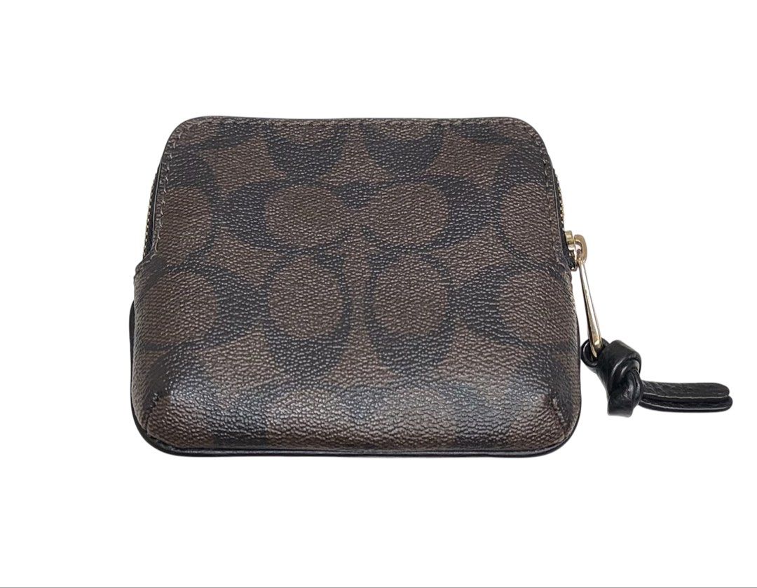 COACH 經典老花 拉鍊 零錢包 鑰匙包 保證正品