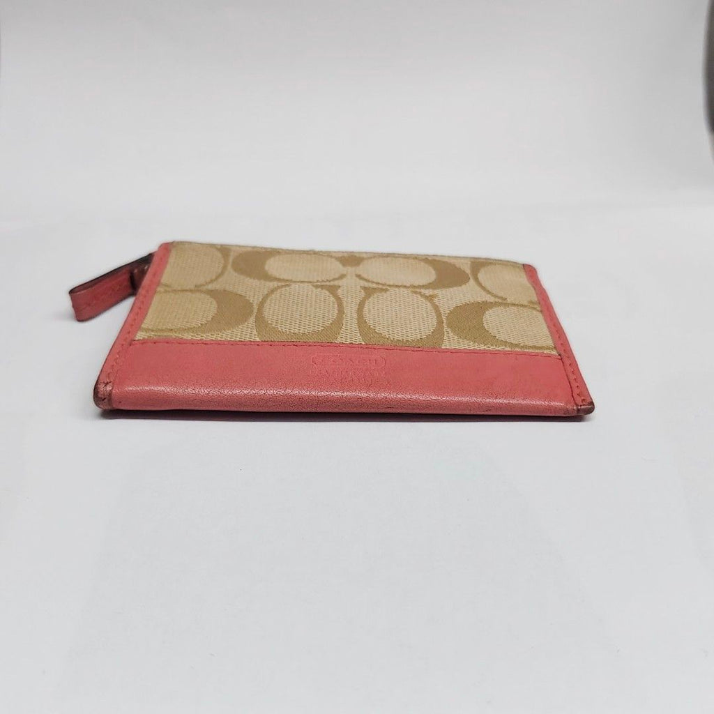 COACH 蔻馳 卡夾 零錢包 迷你 桃紅 保證正品