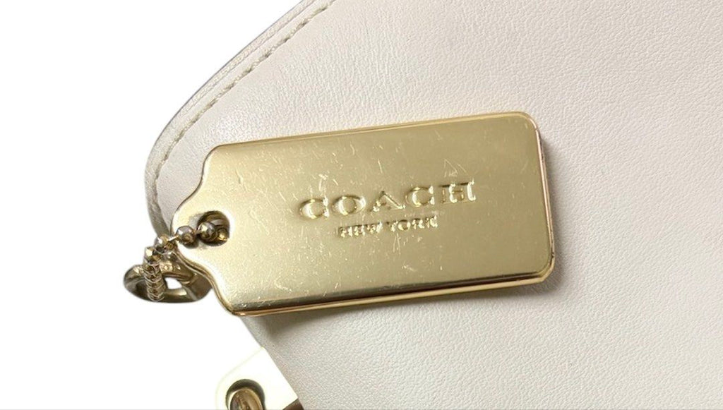 COACH 白色 拼接 經典老花 蛇紋 風琴包 保證正品