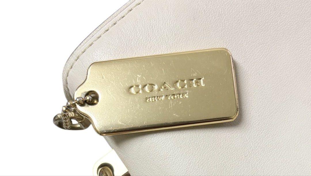 COACH 白色 拼接 經典老花 蛇紋 風琴包 保證正品