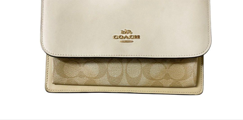COACH 白色 拼接 經典老花 蛇紋 風琴包 保證正品