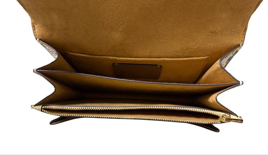 COACH 白色 拼接 經典老花 蛇紋 風琴包 保證正品
