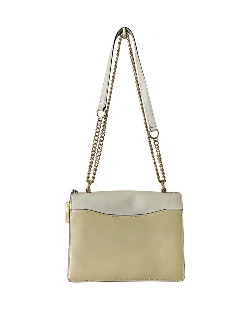 COACH 白色 拼接 經典老花 蛇紋 風琴包 保證正品