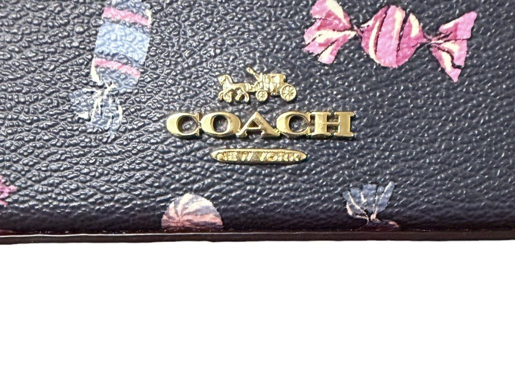 全新品❗️❗️❗️COACH 黑色 糖果 印花 化妝盒 手提包 保證正品