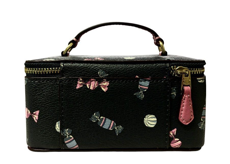 全新品❗️❗️❗️COACH 黑色 糖果 印花 化妝盒 手提包 保證正品