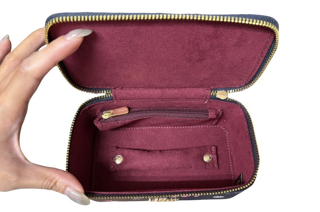 全新品❗️❗️❗️COACH 黑色 糖果 印花 化妝盒 手提包 保證正品