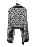 COACH 經典馬車 LOGO 黑灰色 圍巾 披肩 保證正品
