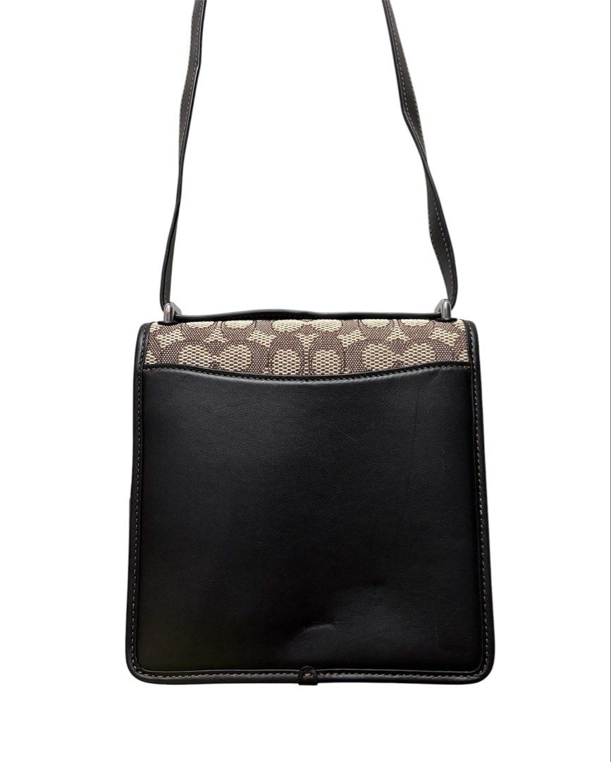 COACH BANDIT 黑色 緹花布 單肩 斜背包 保證正品