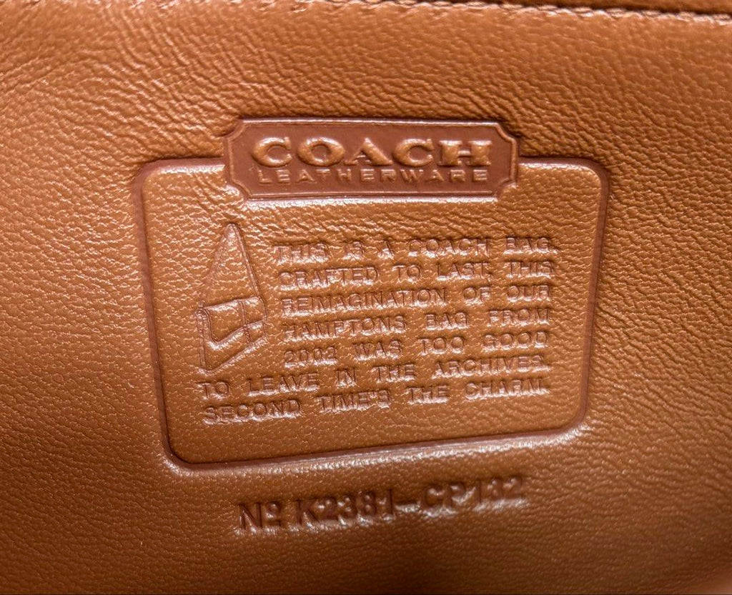 COACH HAMPTONS 棕色 鞣製皮革 翻蓋式 肩背 腋下包 保證正品