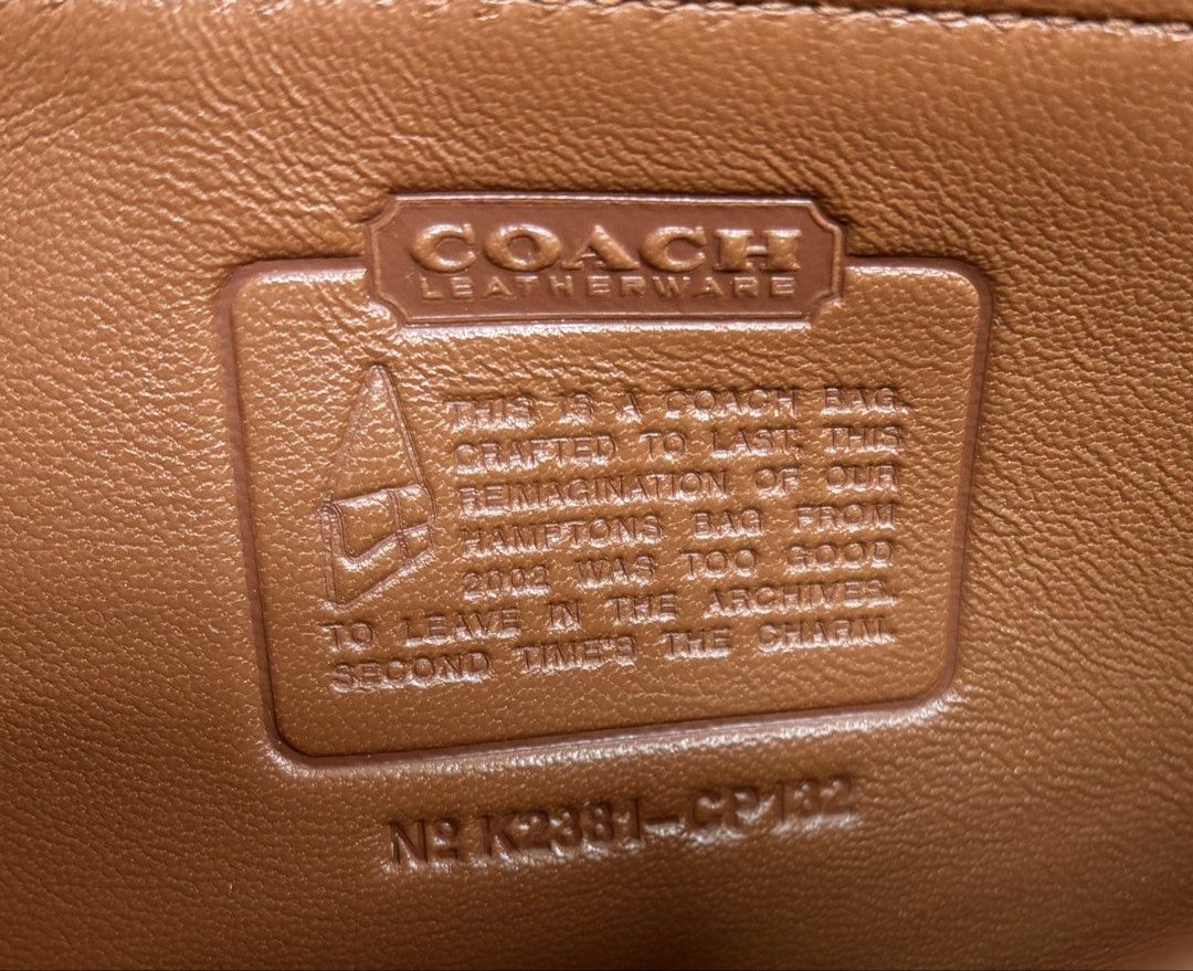 COACH HAMPTONS 棕色 鞣製皮革 翻蓋式 肩背 腋下包 保證正品