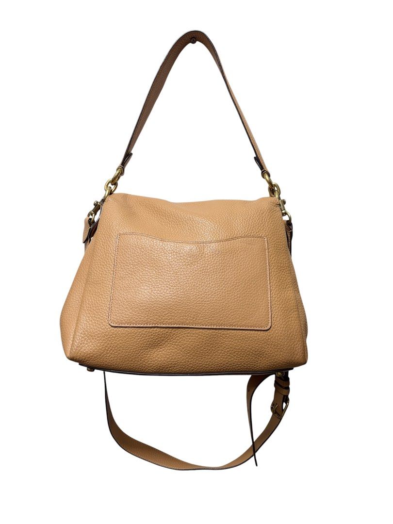 COACH MAY C 駝色 環扣 粒面 牛皮 手提 肩背 斜背包 保證正品