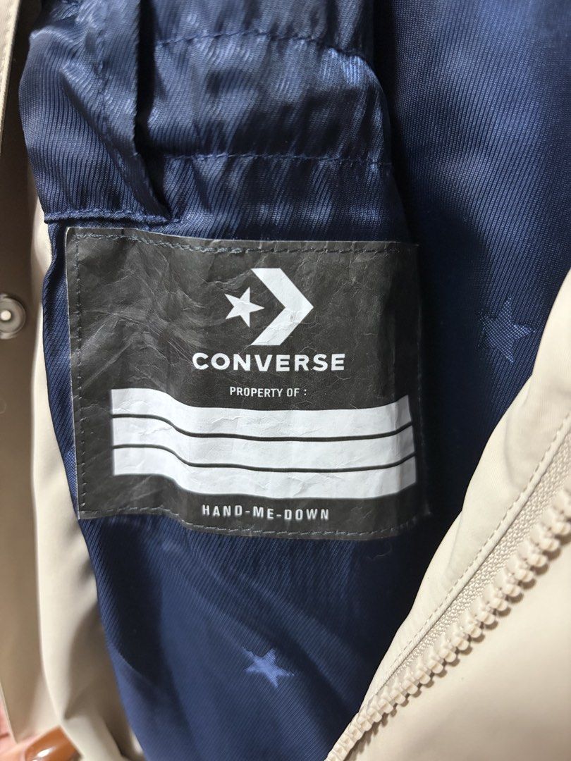 CONVERSE 杏色 風衣 長版 外套 保證正品