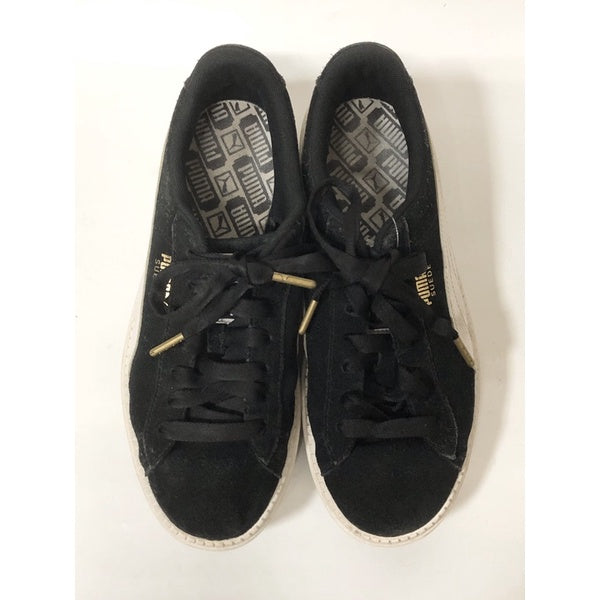 PUMA 黑色 麂皮 金標 運動休閒鞋 厚底 增高 潮流 25.5公分