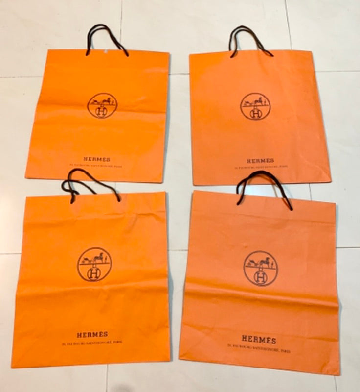 Hermès 愛馬仕原廠 經典 橘色 紙袋 提袋 保證正品