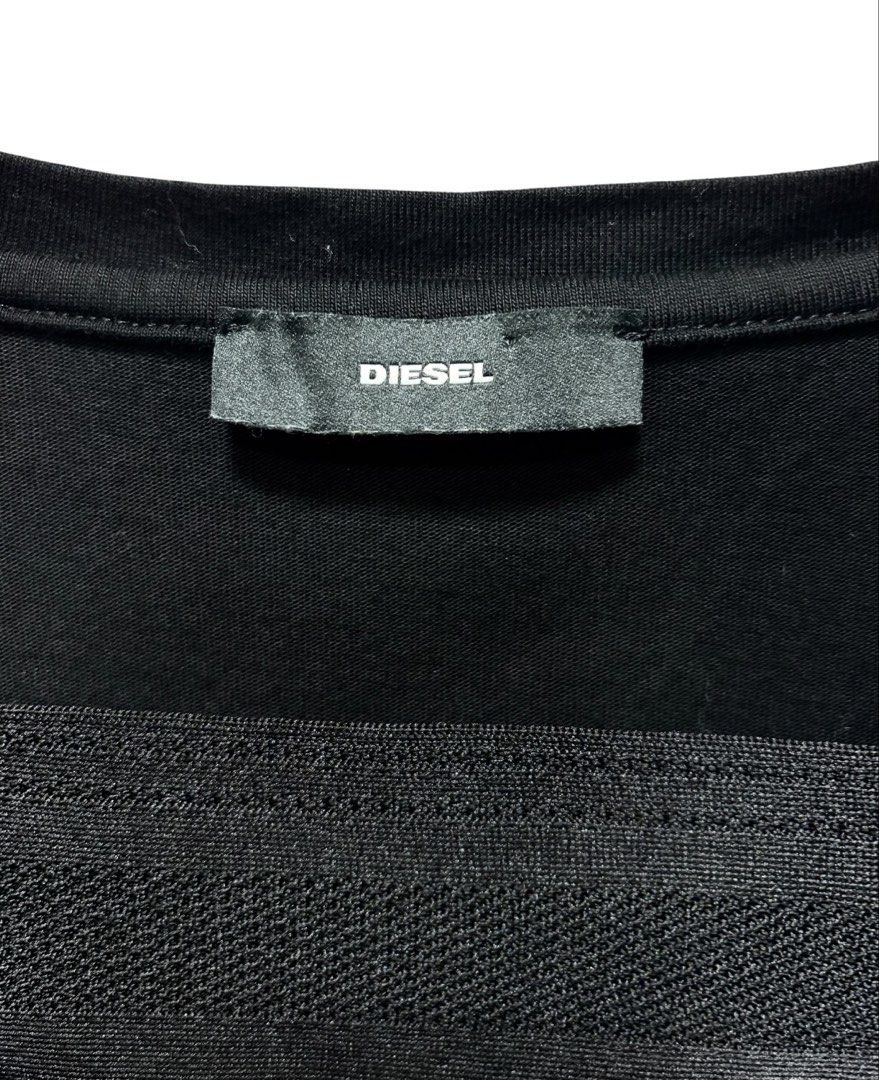 DIESEL 黑色 彈性 短袖 長 洋裝
