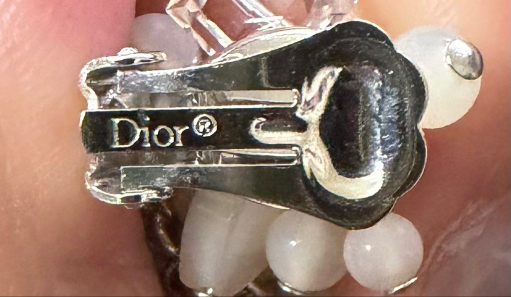 DIOR 貝母 珠子 夾式 耳環 保證正品 墜飾約莫4公分