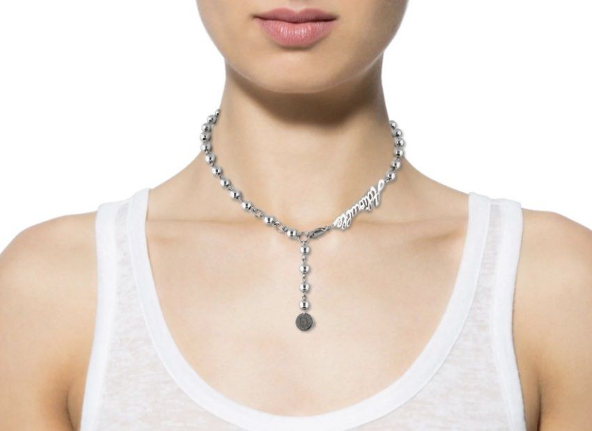 DIOR 迪奧 ADIORABLE 字樣 金屬 項鍊 保證正品
