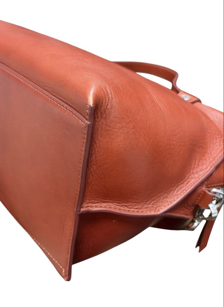 ECCO 棕色 真皮 手提 肩背 斜背包