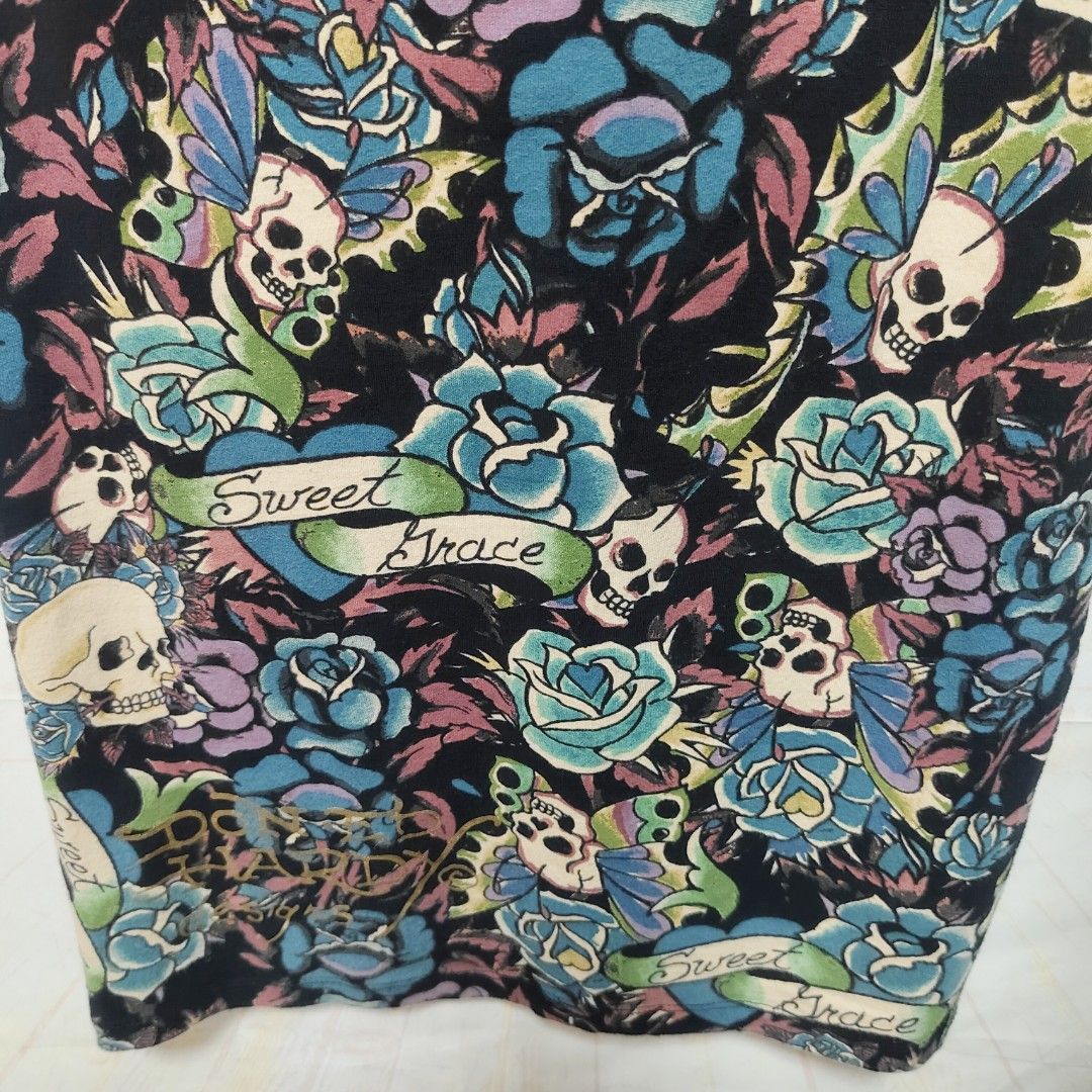 ED HARDY 短袖 薄款 夏季 花紋 骷髏 保證正品