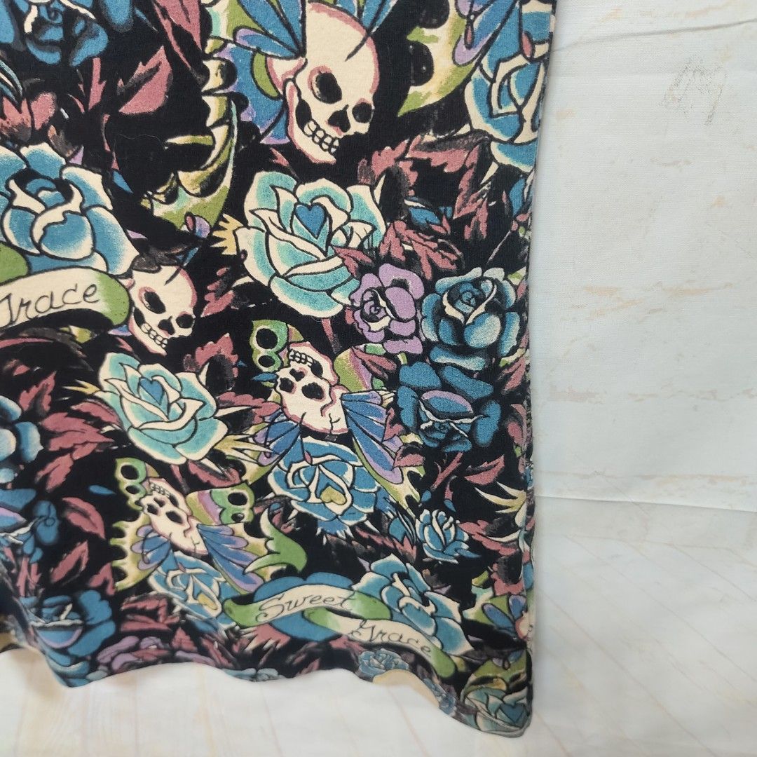 ED HARDY 短袖 薄款 夏季 花紋 骷髏 保證正品