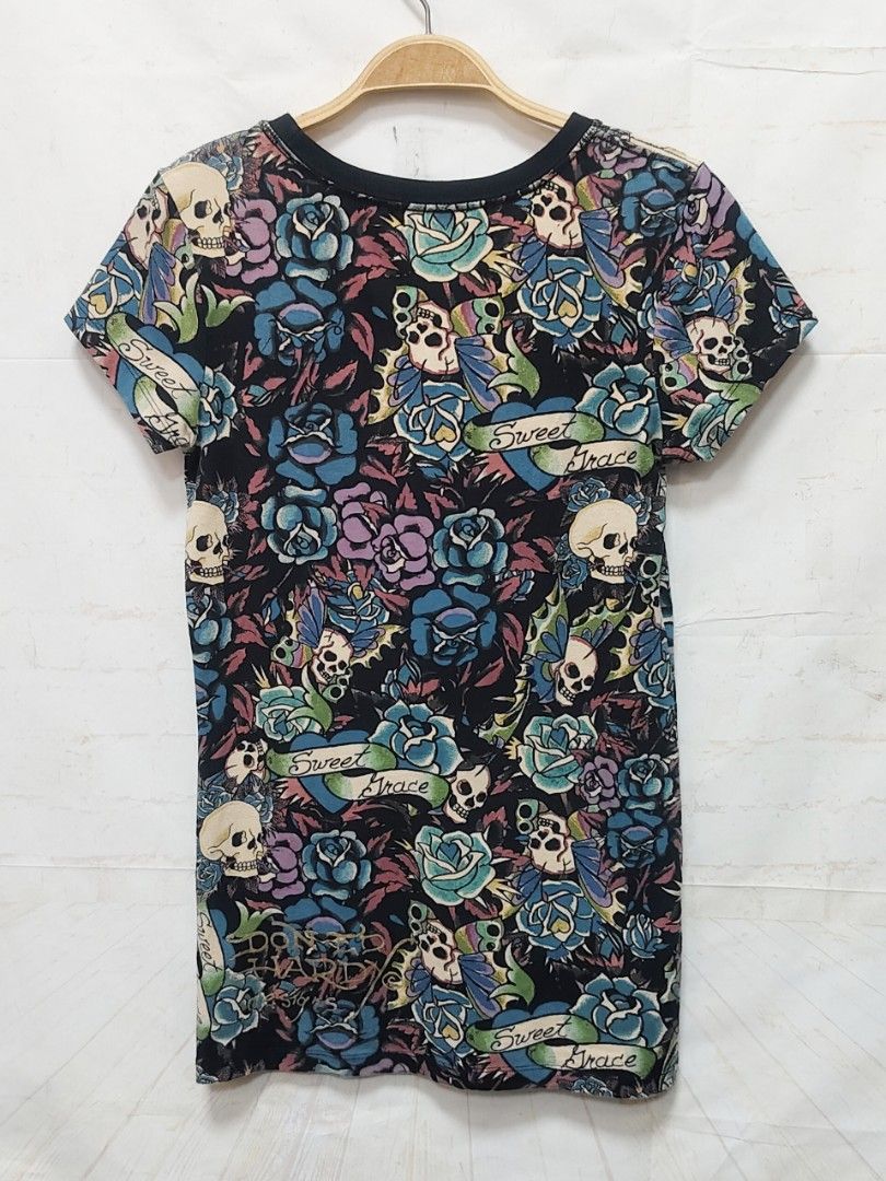 ED HARDY 短袖 薄款 夏季 花紋 骷髏 保證正品