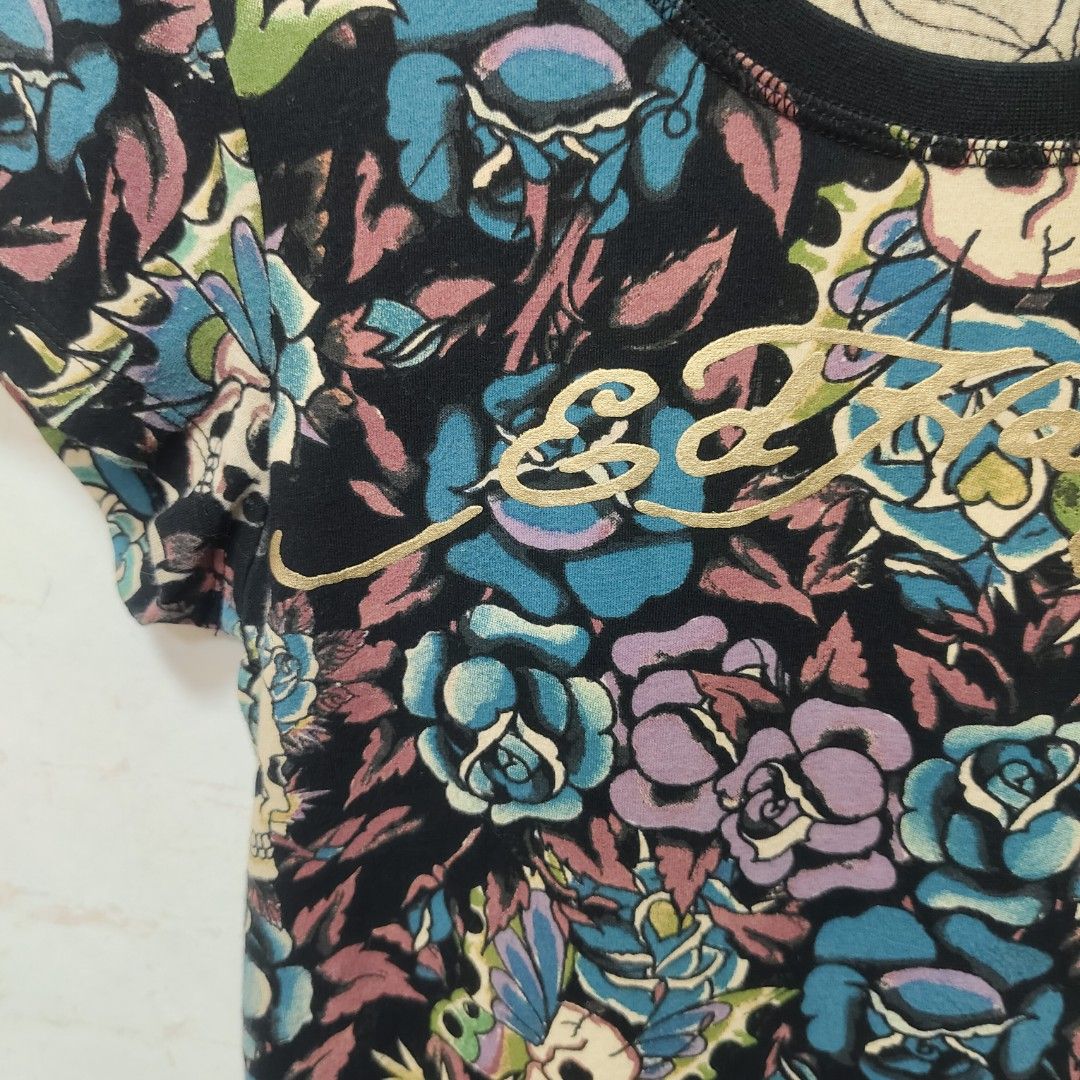 ED HARDY 短袖 薄款 夏季 花紋 骷髏 保證正品