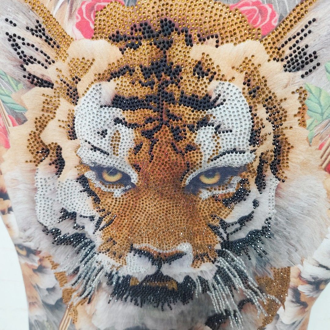 ED HARDY 短袖 薄款 夏季 花紋 老虎 上衣 滿鑽 保證正品