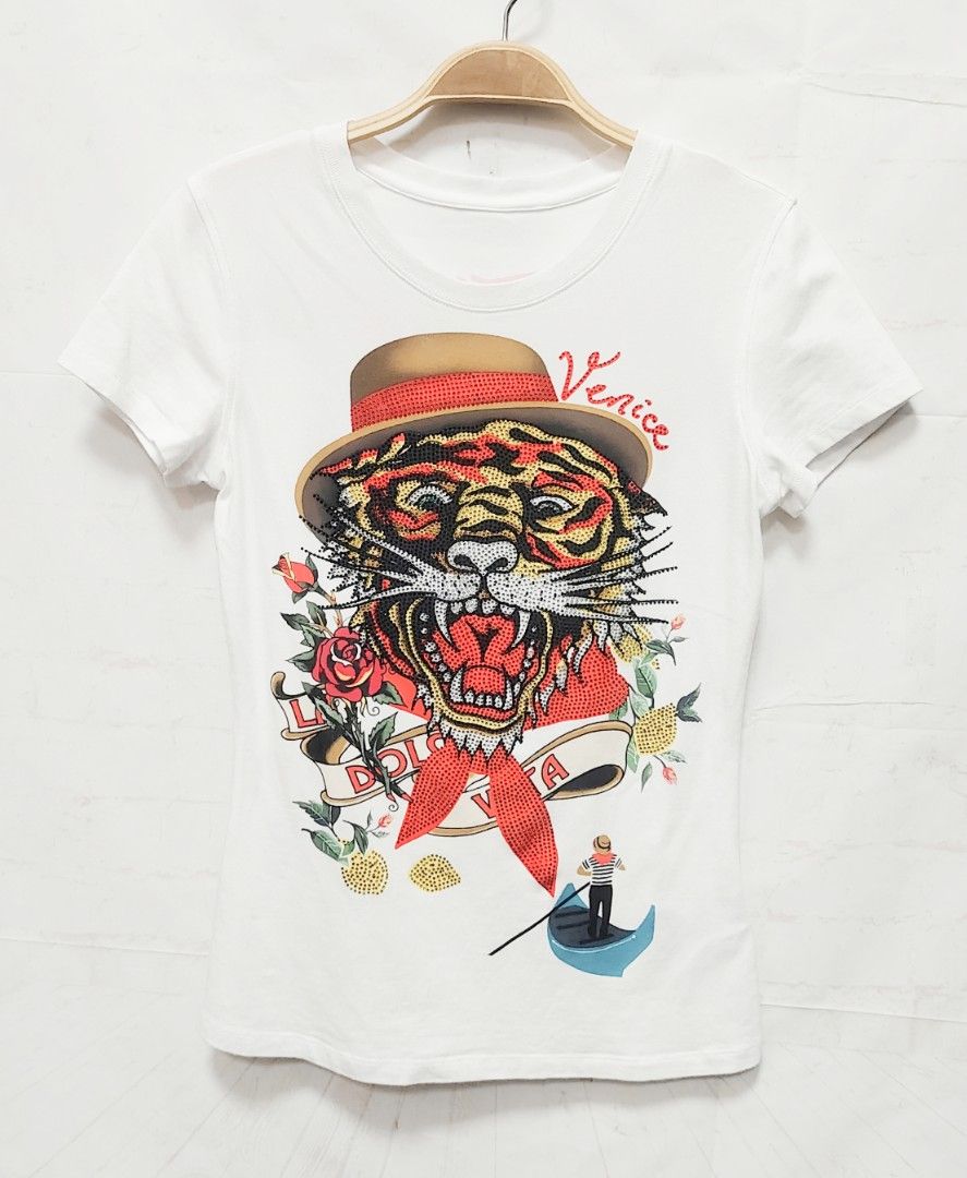 ED HARDY 短袖 薄款 夏季 上衣 滿鑽 老虎 保證正品