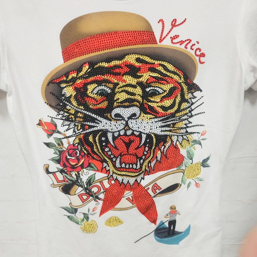 ED HARDY 短袖 薄款 夏季 上衣 滿鑽 老虎 保證正品