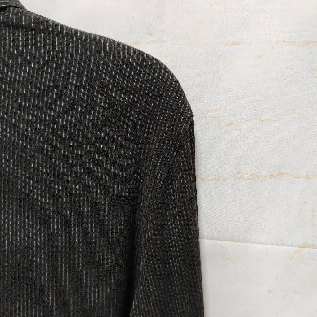 EMPORIO ARMANI 襯衫 薄款 長袖 直條紋 灰黑 保證正品