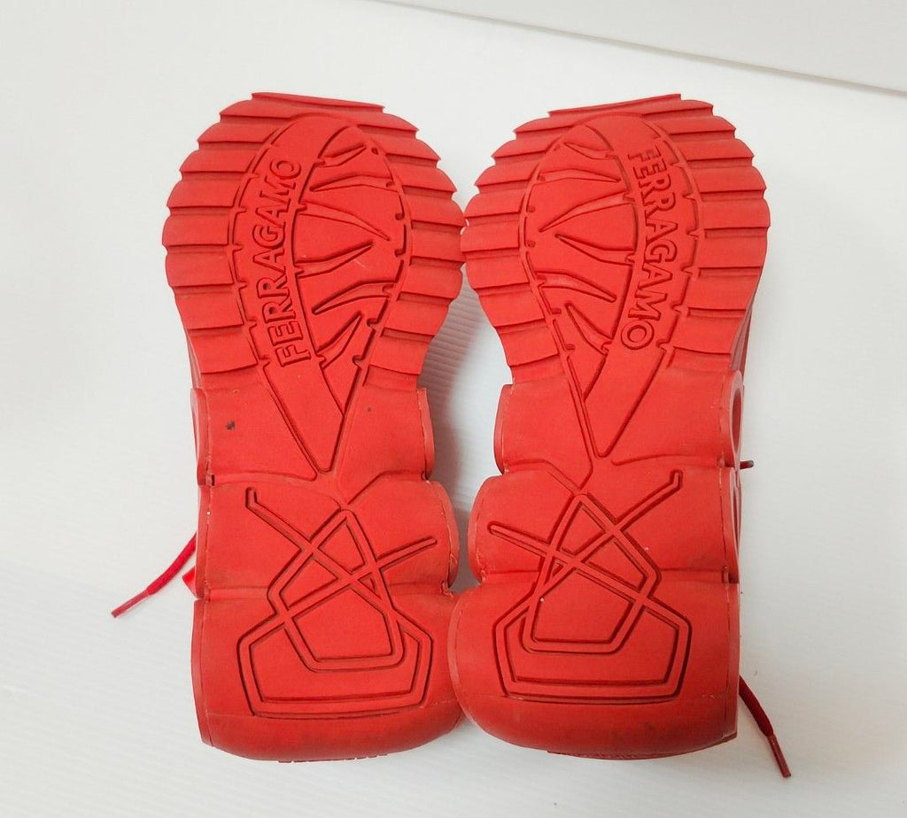 FERRAGAMO 菲拉格慕 紅色 球鞋 布鞋 保證正品