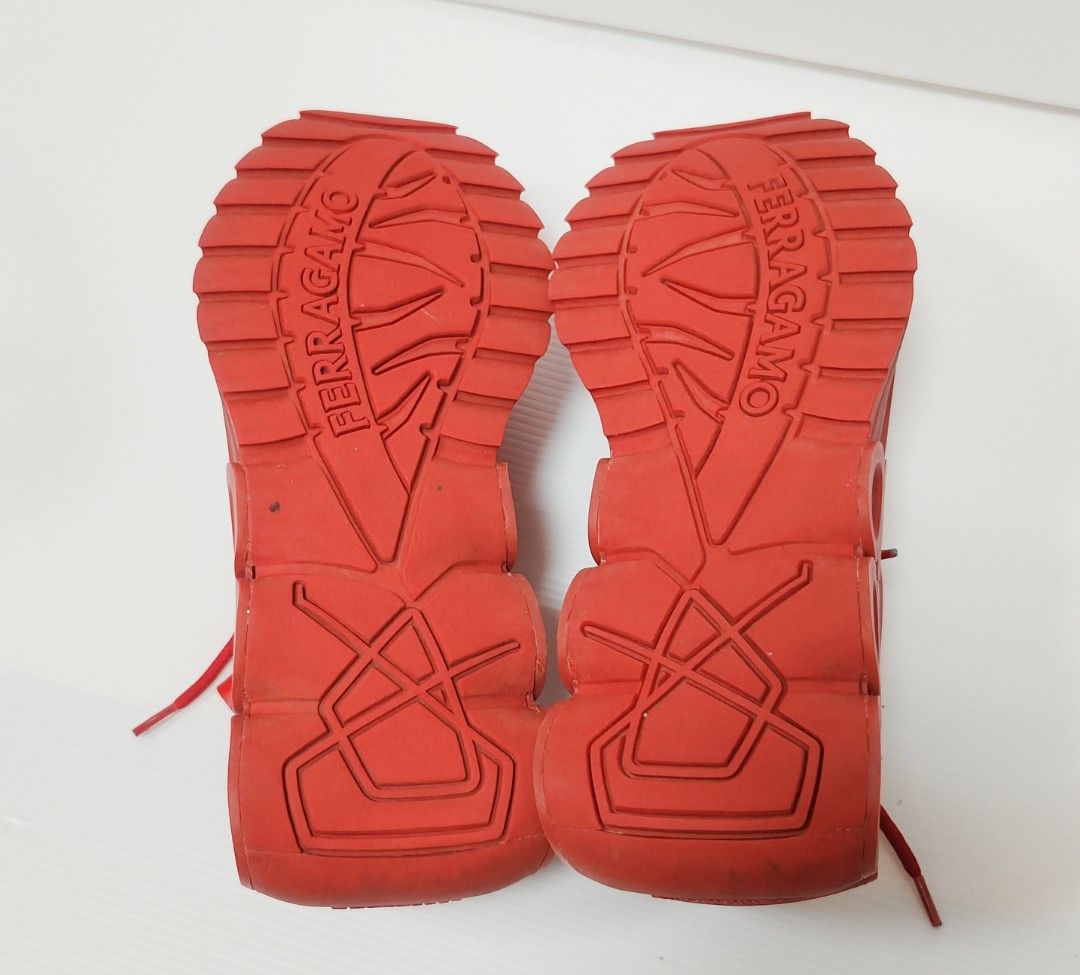 FERRAGAMO 菲拉格慕 紅色 球鞋 布鞋 保證正品