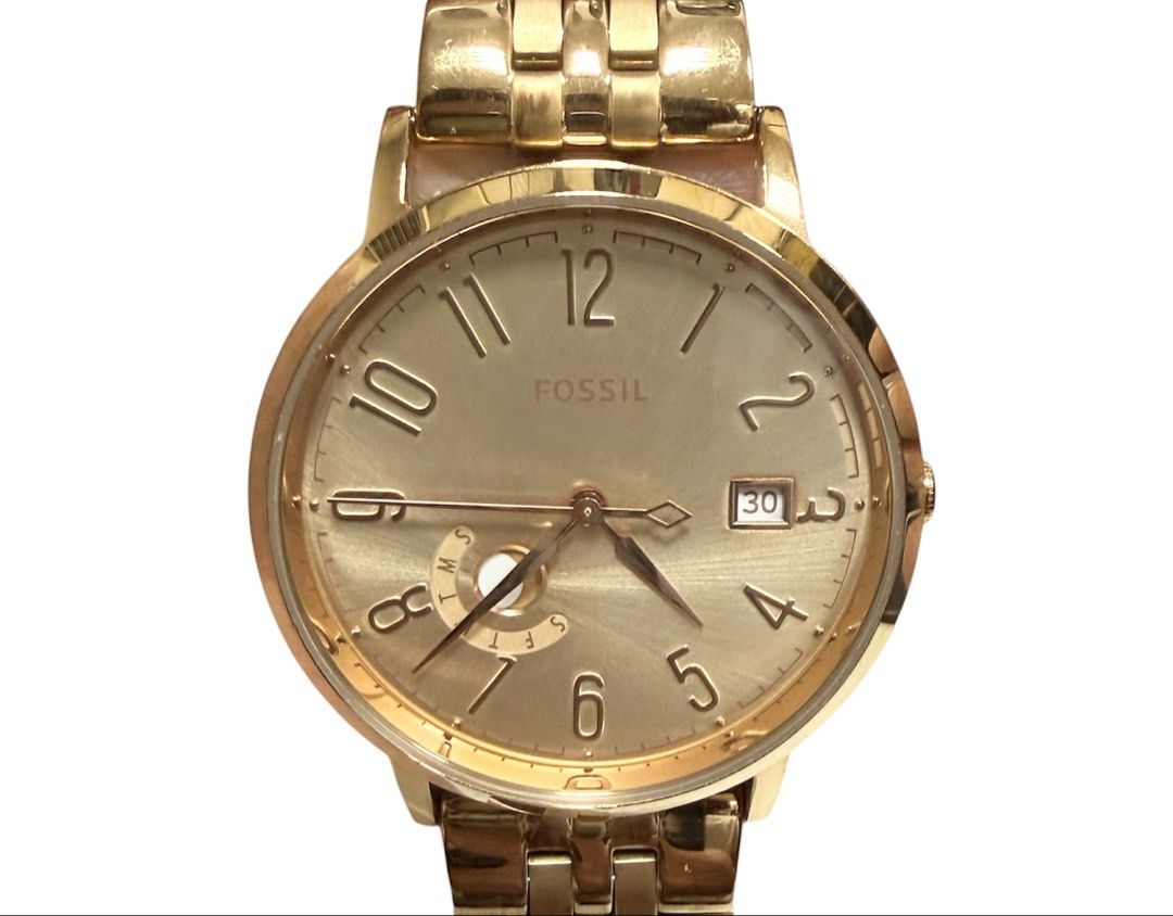 FOSSIL VINTAGE MUSE 金色 繆思女神 日期 星期 腕錶