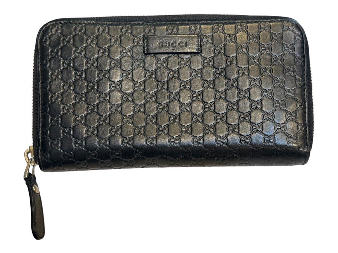 GUCCI 449391 壓紋logo真皮長夾 保證正品