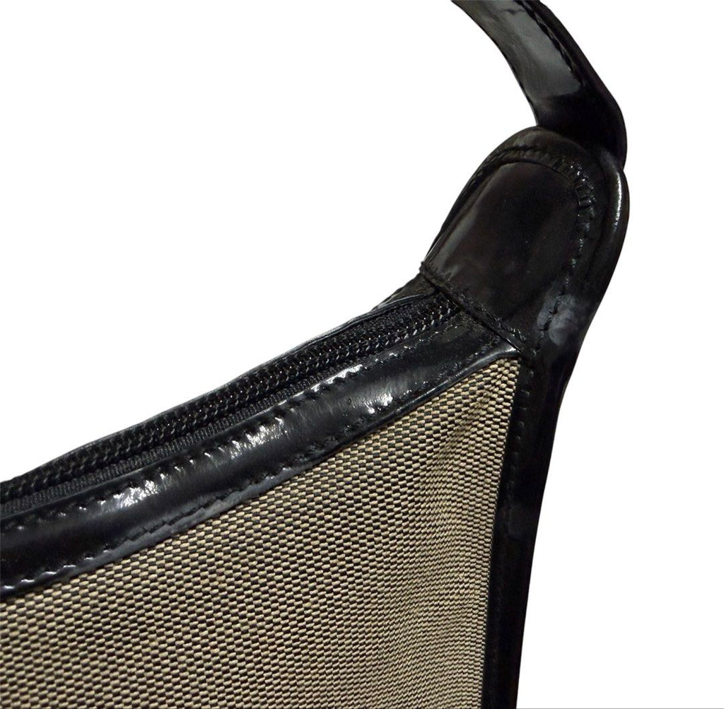 GUCCI 帆布 拼接 漆皮 腋下包 保證正品