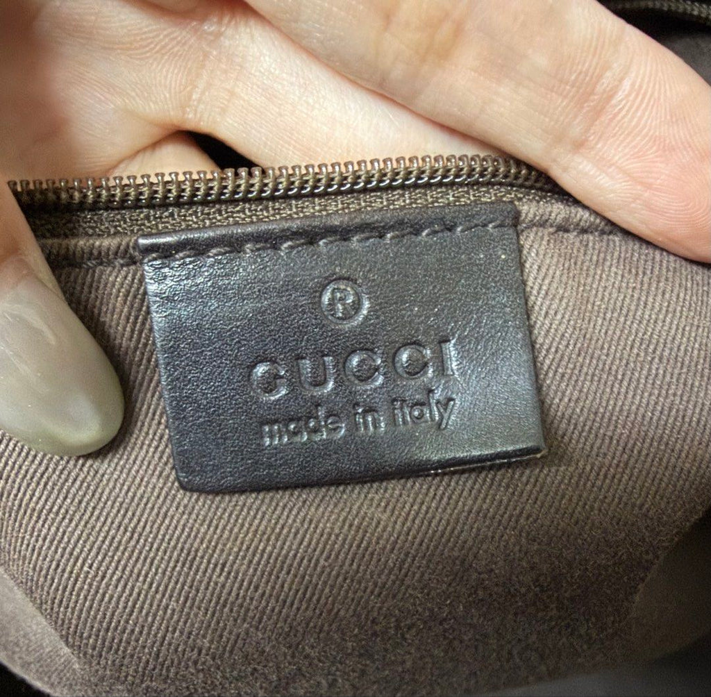 ⚠️請詳閱商品描述❗️GUCCI 深咖啡色 經典老花 緹花布 磁吸扣 手提包 保證正品