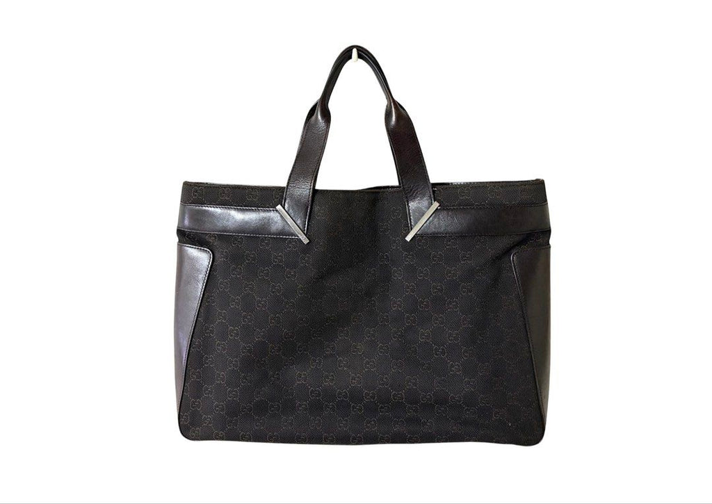 ⚠️請詳閱商品描述❗️GUCCI 深咖啡色 經典老花 緹花布 磁吸扣 手提包 保證正品