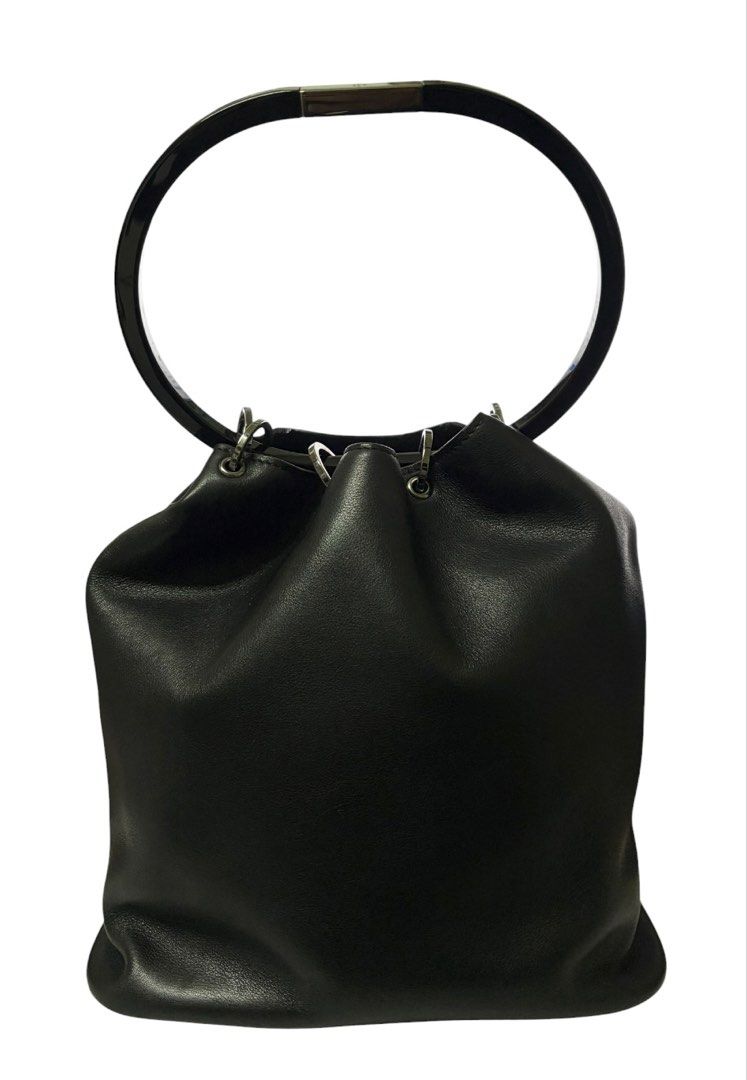 GUCCI VINTAGE 黑色 圓環 手把 復古 手提包 保證正品