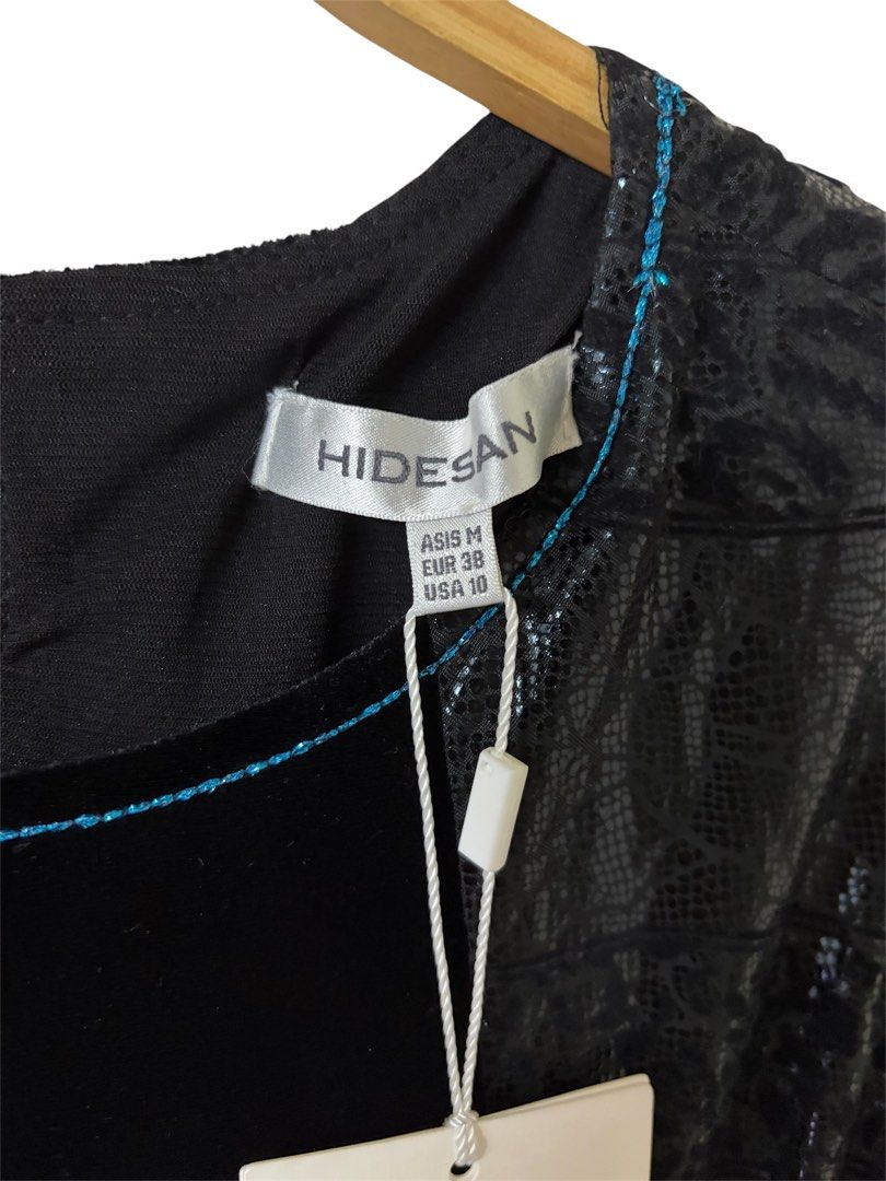 全新品❗️❗️❗️HIDESAN 黑色 絨布 異材質 無袖 長版 背心 洋裝