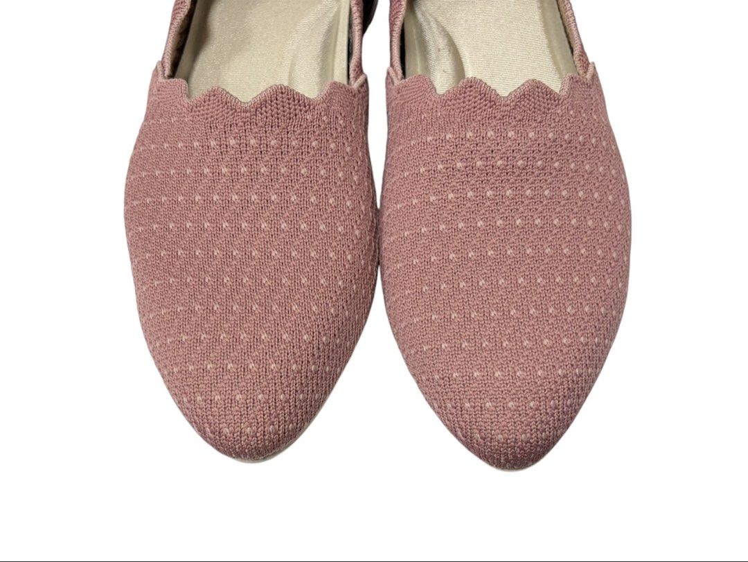 全新品❗️ ❗️ ❗️ INOOKNIT 粉色 針織 樂福鞋