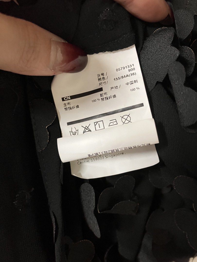 全新品❗️❗️❗️IROO 黑色 立體 花朵 細肩帶 長洋裝