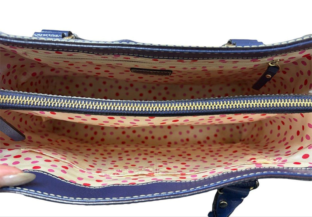 KATE SPADE 深藍色 牛皮 亮面 方包 手提 肩背包 保證正品