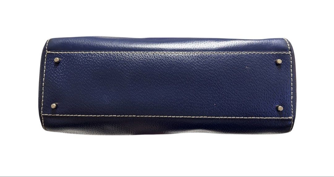KATE SPADE 深藍色 牛皮 亮面 方包 手提 肩背包 保證正品