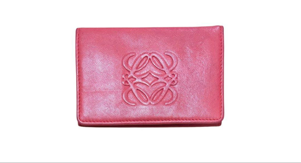 LOEWE 淡紅色 扣式 卡夾 保證正品